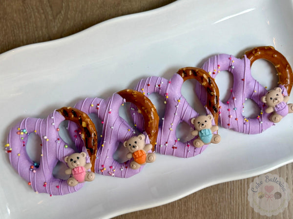 Teddy Bear Dipped Pretzels-Cake Ballerina-Cake Pops