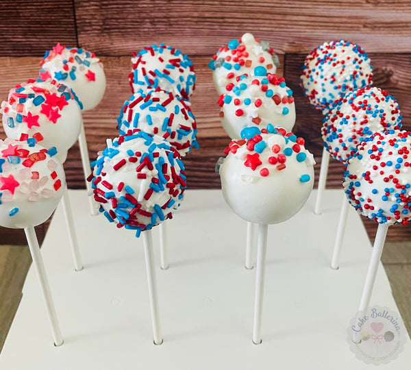 4th of July Classic Pops-Cake Ballerina-Cake Pops