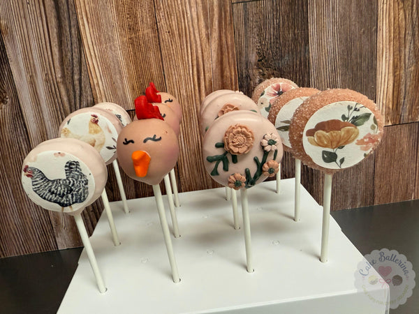 Farm Chicken Cake Pops-Cake Ballerina-Cake Pops