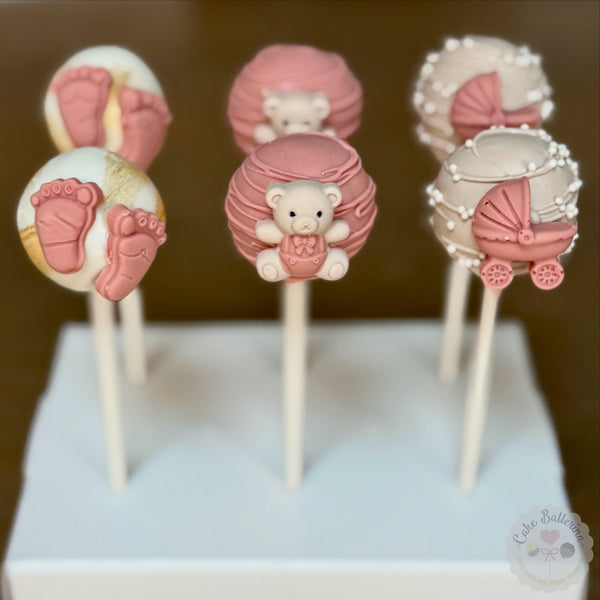 Bear Themed Baby Shower Cake Pops-Cake Ballerina-Cake Pops