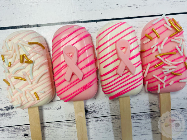 Breast Cancer Cakesicles-Cake Ballerina-Cake Pops