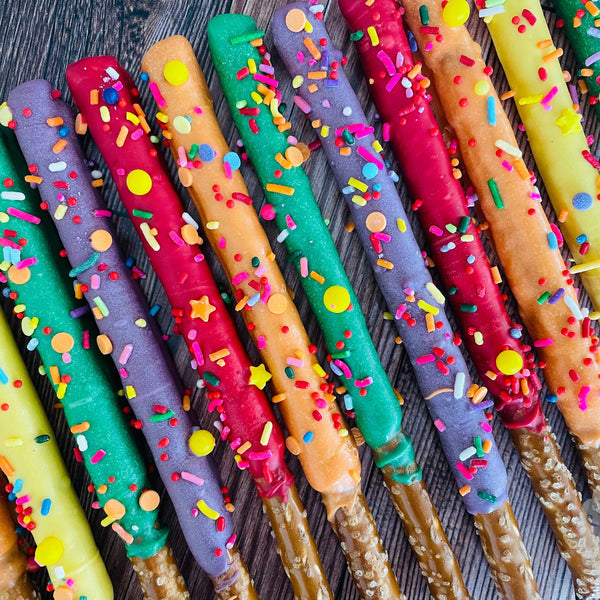 Rainbow Pretzel Rods-Cake Ballerina-Cake Pops