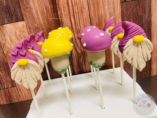Gnome and Mushroom Cake Pops-Cake Ballerina-Cake Pops