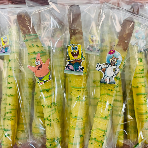 Spongebob Pretzel Rods-Cake Ballerina-Cake Pops