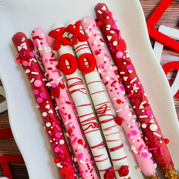 Valentine's Pretzel Rods-Cake Ballerina-Cake Pops