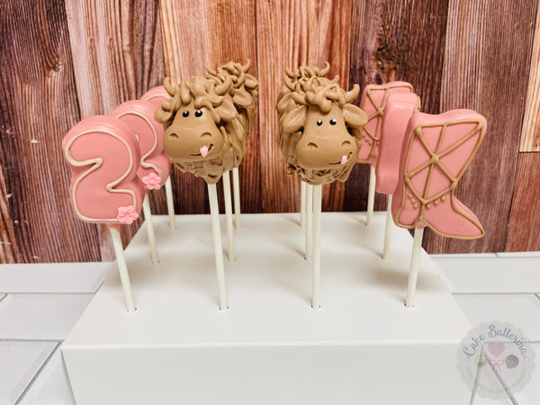 Moo Moo I'm Two Highland Cow Cake Pops-Cake Ballerina-Cake Pops