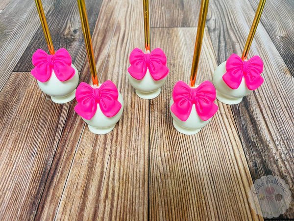 Pink and Gold Bow Cake Pops-Cake Ballerina-Cake Pops