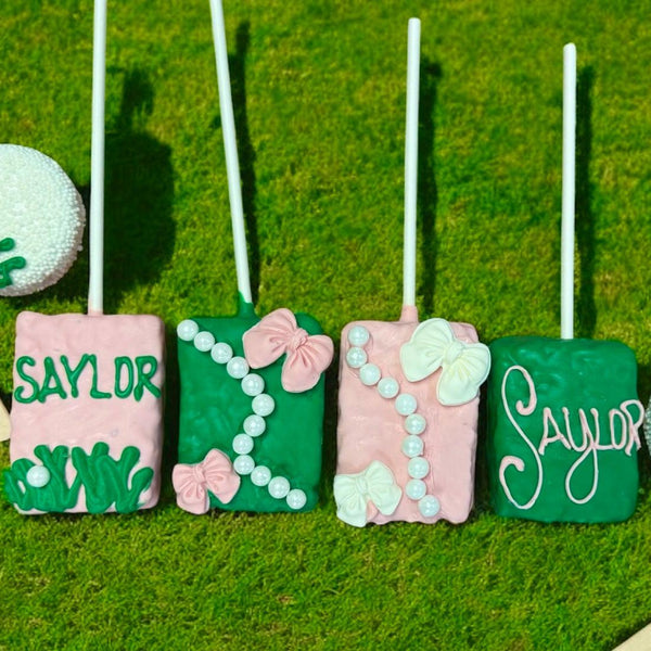 Golf Themed Rice Krispies-Cake Ballerina-Cake Pops