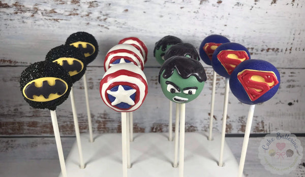 Super Hero Inspired Cake Pops-Cake Ballerina-Cake Pops