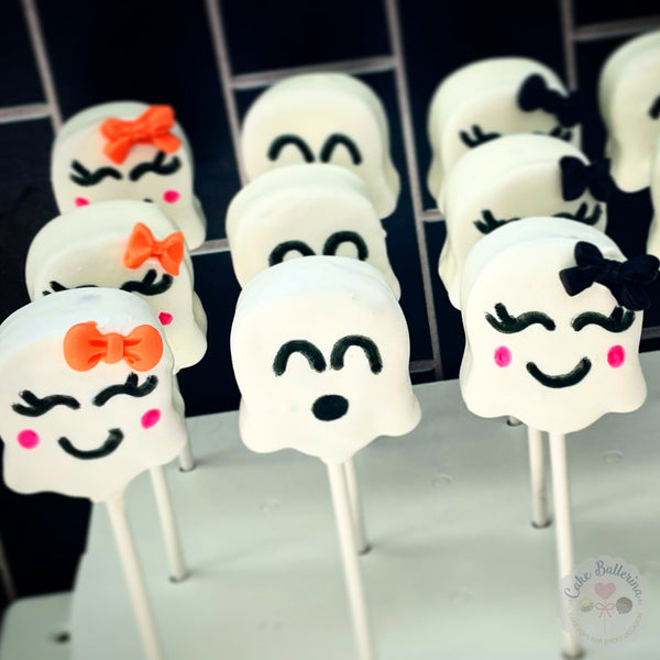 Friendly Ghost Cake Pops-Cake Ballerina-Cake Pops