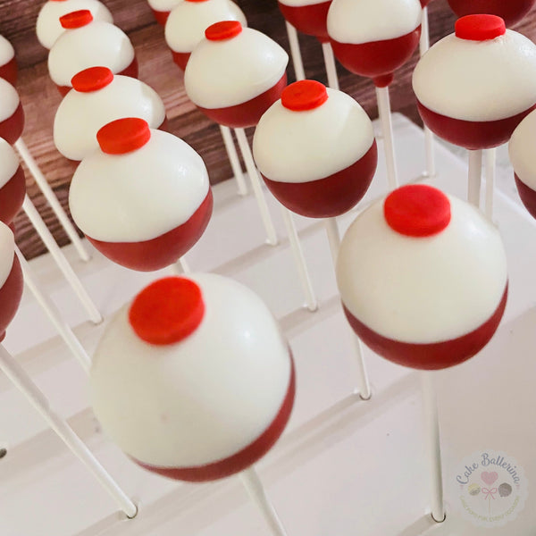 Fishing Bobber Cake Pops-Cake Ballerina-Cake Pops