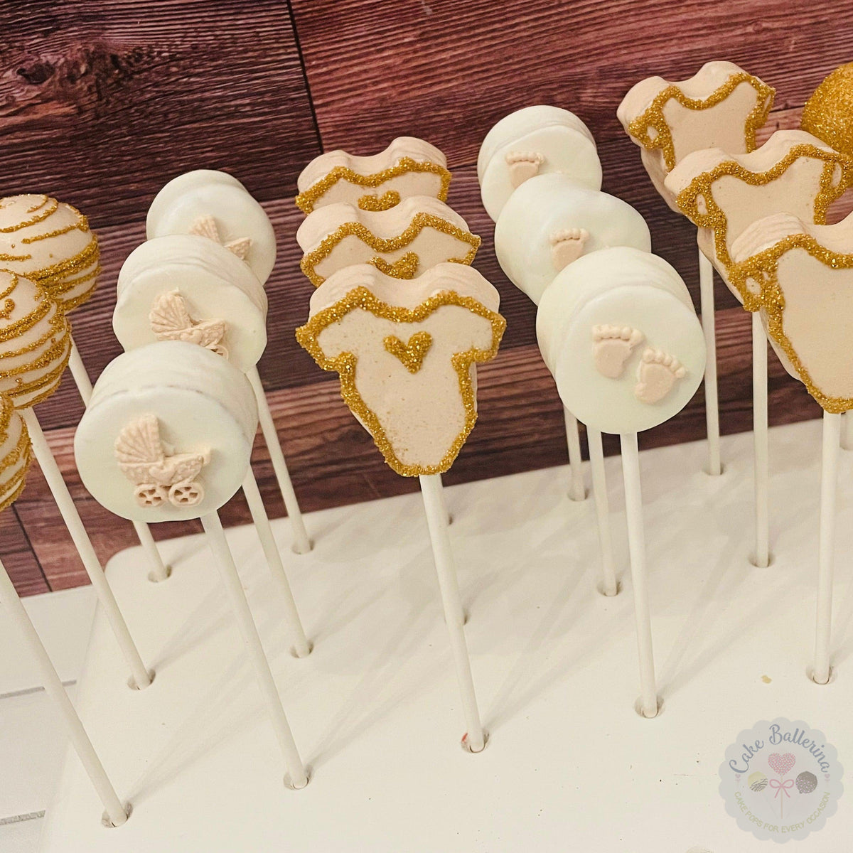 Neutral Baby Shower Cake Pops exclusive at Cake Ballerina