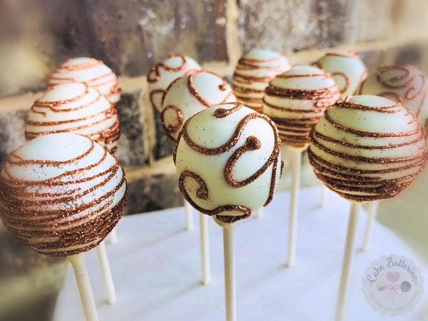 White and Gold/Rose Gold Cake Pops-Cake Ballerina-Cake Pops