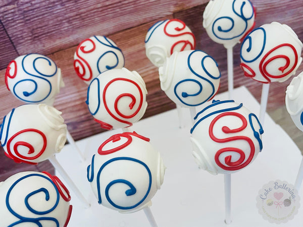 Red, White, and Blue Swirl Cake Pops-Cake Ballerina-Cake Pops