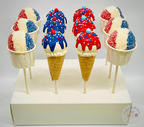 4th of July Dessert Cake Pops-Cake Ballerina-Cake Pops