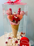 Valentine's Ice Cream Cone-Cake Ballerina-Cake Pops