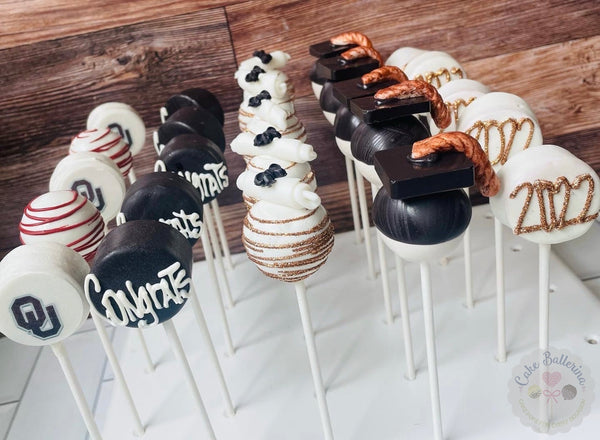 Graduation Cake Pops-Cake Ballerina-Cake Pops