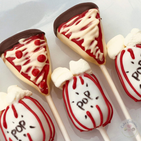 Pizza and Popcorn Cake Pops-Cake Ballerina-Cake Pops