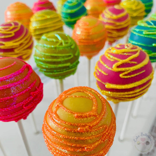 Neon Sparkle Cake Pops-Cake Ballerina-Cake Pops