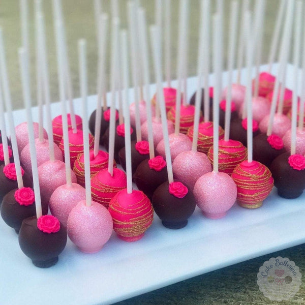 Pink and Brown Cake Pops-Cake Ballerina-Cake Pops