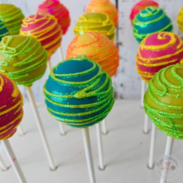 Neon Sparkle Cake Pops-Cake Ballerina-Cake Pops
