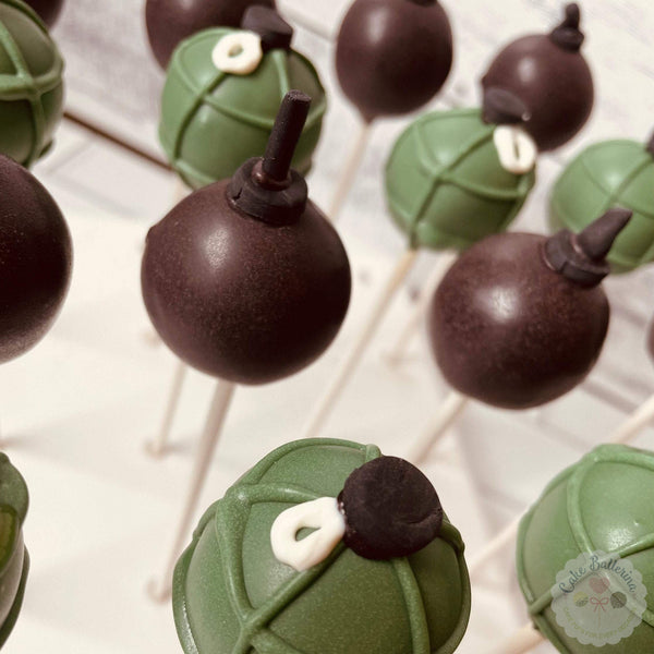 Army, Bomb and Grenade Cake Pops-Cake Ballerina-Cake Pops