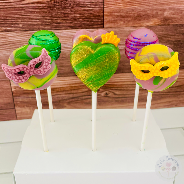 Mardi Gras Tote of 6-Cake Ballerina-Cake Pops