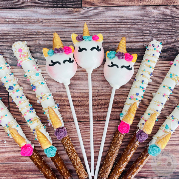 Unicorn Pretzel Rods-Cake Ballerina-Cake Pops