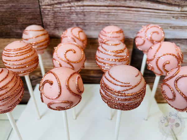 Pink and Rose Gold Cake Pops-Cake Ballerina-Cake Pops