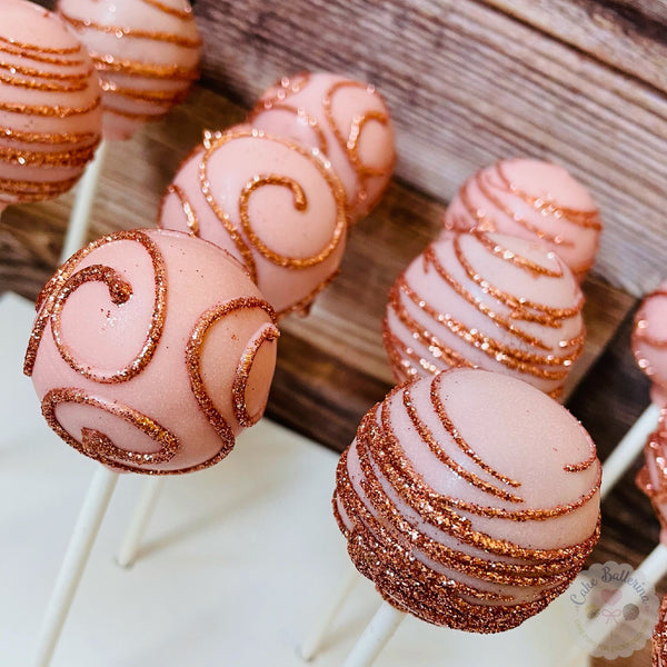 Pink and Rose Gold Cake Pops-Cake Ballerina-Cake Pops