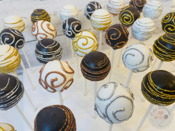 Gold and Silver Bling Cake Pops-Cake Ballerina-Cake Pops