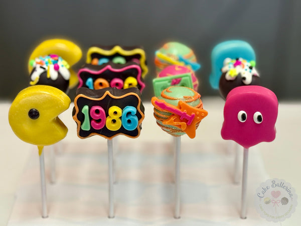 80s Themed, 40th Birthday Cake Pops-Cake Ballerina-Cake Pops