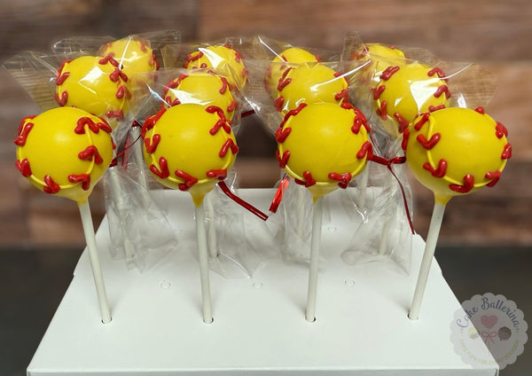 Softball Cake Pops-Cake Ballerina-Cake Pops