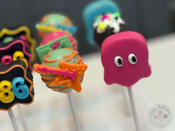 80s Themed, 40th Birthday Cake Pops-Cake Ballerina-Cake Pops