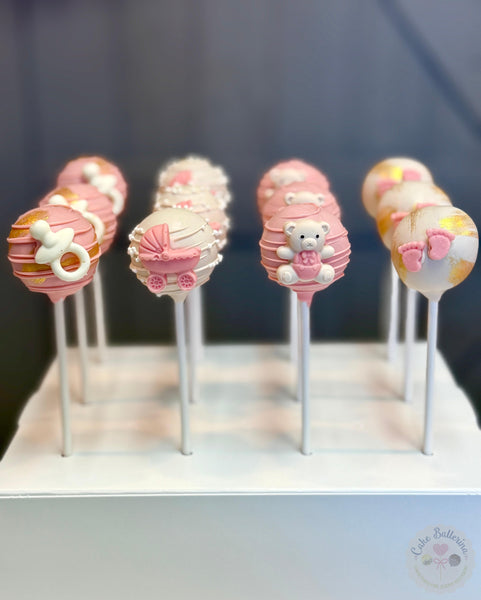 Bear Themed Baby Shower Cake Pops-Cake Ballerina-Cake Pops