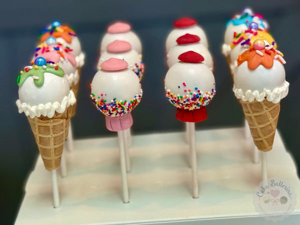 Gumballs and Ice Cream Cake Pops-Cake Ballerina-Cake Pops
