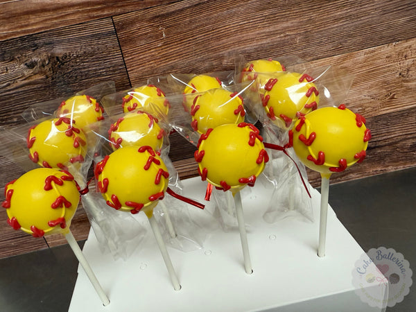 Softball Cake Pops-Cake Ballerina-Cake Pops