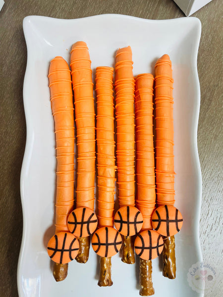 Basketball Pretzel Rods-Cake Ballerina-Cake Pops
