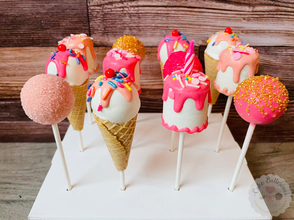 Pink Birthday Cake Pops-Cake Ballerina-Cake Pops