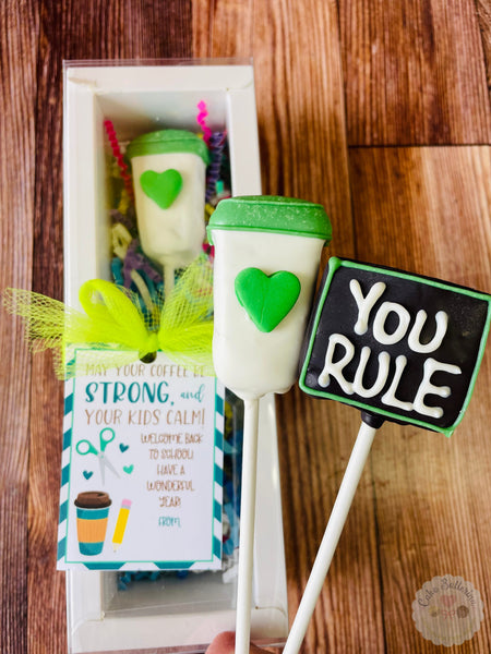 May your Coffee Be Strong Teacher Gift Box-Cake Ballerina-Cake Pops