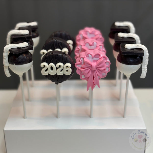 Graduation Cake Pops | School Colors & Bows-Cake Ballerina-Cake Pops