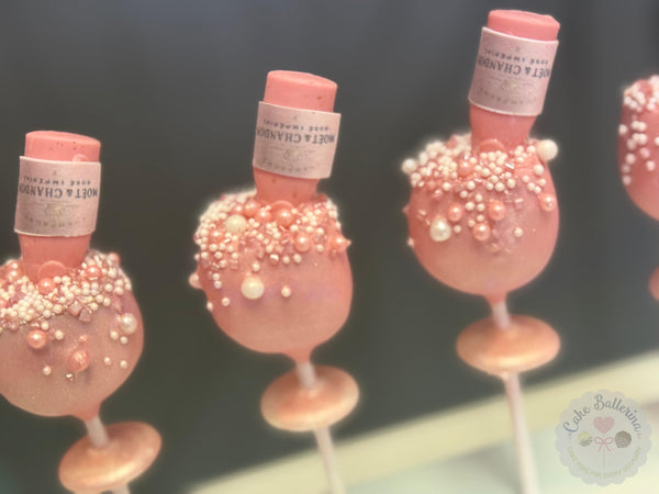 Pink Champagne, 21st Birthday Cake Pops-Cake Ballerina-Cake Pops