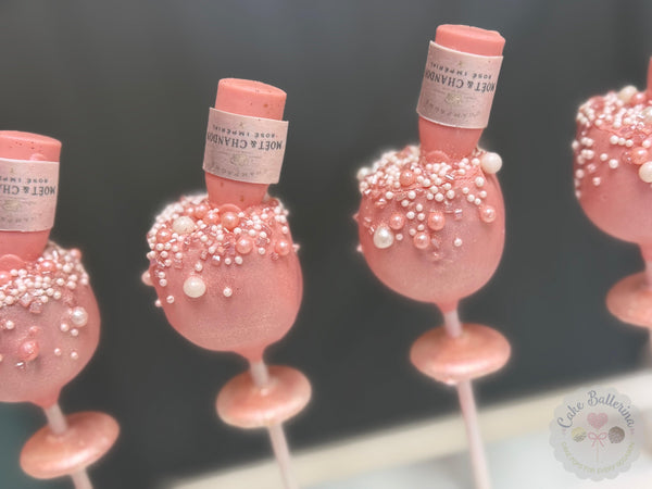 Pink Champagne, 21st Birthday Cake Pops-Cake Ballerina-Cake Pops