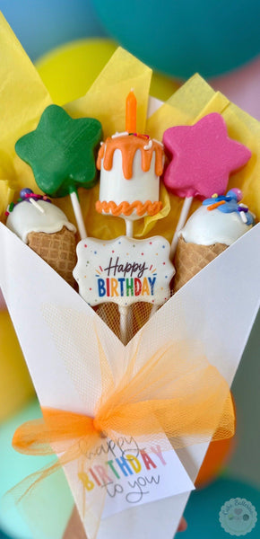 Happy Birthday Bouquet-Cake Ballerina-Cake Pops