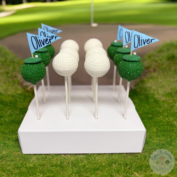 Golf Themed Baby Shower Cake Pops-Cake Ballerina-Cake Pops