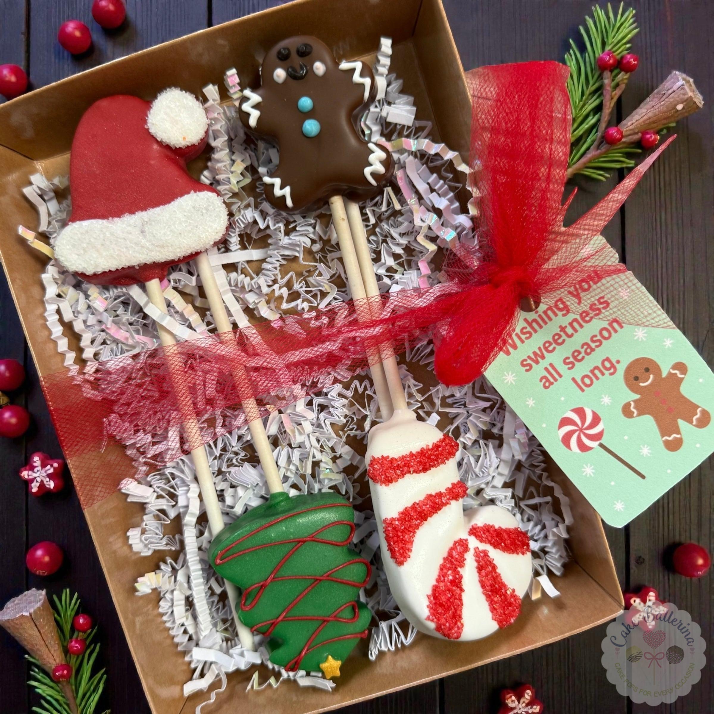 Classic Christmas Gift Box of 4-Cake Ballerina-Cake Pops