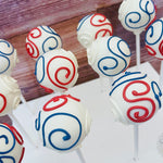 Red, White, and Blue Swirl Cake Pops-Cake Ballerina-Cake Pops