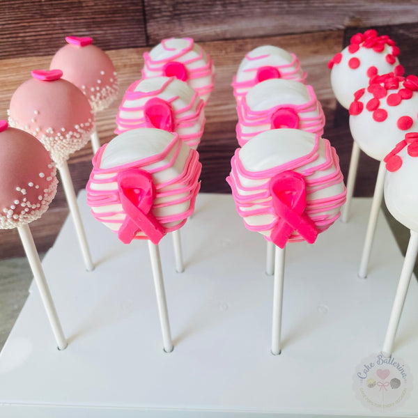 Pink Ribbon Cake Pop Sticks 