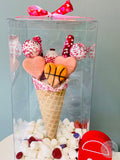Valentine's Ice Cream Cone-Cake Ballerina-Cake Pops