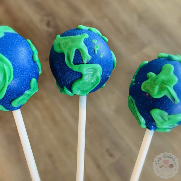 Planet Earth Cake Pops-Cake Ballerina-Cake Pops